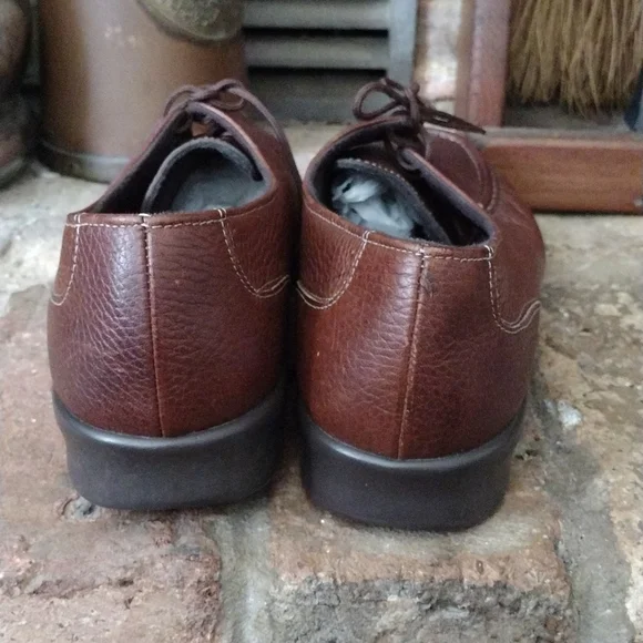 SAS Womens 9m Shoes Leather Moc Toe Lace Up Handcrafted USA Comfort Moccasins - Picture 5 of 9